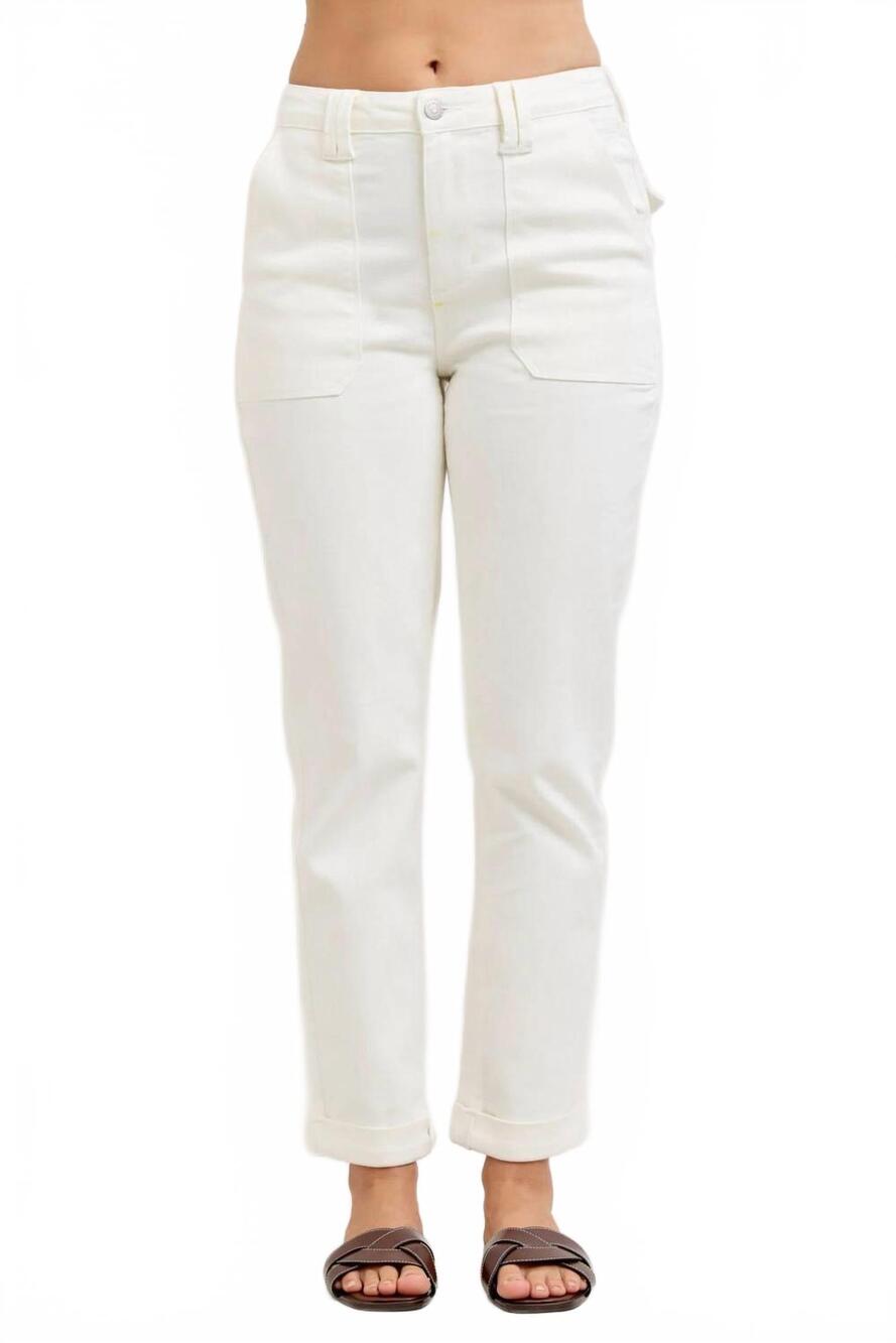 NEW JUDY BLUE high waist aurora weekender jeans in white